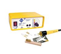 Pebaro 0290 Estación Profesional con pistón y 3 lijadoras de combustión, regulación Continua de la Temperatura, para Escribir, Dibujar y Grabar en Madera y Otros Materiales, Amarillo