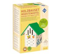 Pebaro 467 Juego de construcción de madera para insectos, casa de mariposas y abejas en uno, resistente a la intemperie, madera sin tratar, con martillo y clavos, agujeros para clavos preperforados