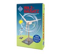 Pebaro 834/2 Solar Holzbausatz Windrad, 3D Puzzle, Modellbausatz, Basteln mit Holz, Holzpuzzle, Bastelset, vorgestanzte Holzplatte ausbrechen, zusammenstecken, fertig, Geschenkidee