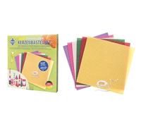 Pebaro Juego de 3 velas de panal de abeja, multicolor, juego de manualidades, incluye instrucciones (idioma español no garantizado), 6 placas de panal de 20 x 20 cm, mecha, para niños y adultos, idea