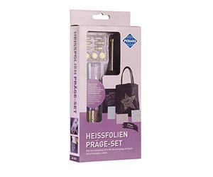 Pebaro Kit de Repujado 221 con 10 Accesorios y láminas de Colores para Crear Cuero, Madera, Papel y Tela.