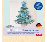 Pebaro NB13 - Kit de pintura de uñas creativa, juego de manualidades, imagen de hilo, diseño de cuerdas, con diseño de árbol de Navidad, incluye clavos, manualidades con madera, idea de regalo