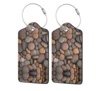 Pebbles in The Beach 1 etiqueta de piel sintética para viajes de negocios, adecuada para bolsos, mochilas, equipaje