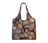 Pebbles in the beach - Bolsa de lona estampada para mujer, ligera, para el hombro