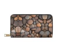 Pebbles in the beach - Elegante cartera de cuero para mujer con gran capacidad, segura y versátil, billetera plegable para mujer, Blanco, Talla única, Classic