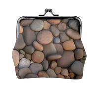 Pebbles in the Beach - Monedero de cuero para mujer, pequeño monedero con cierre de beso, mini tarjetero para llaves, lápiz labial, bonito bolso de cambio para viajes