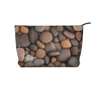 Pebbles in the beach - Neceser de pana para mujer, cartera portátil con cremallera, adecuada para viajes y almacenamiento diario de cosméticos,