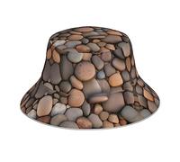 Pebbles in The Beach - Sombrero de verano con estampado de guijarros - Sombrero plegable para exteriores, senderismo, camping, pesca, color negro