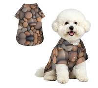 Pebbles in the beach XL - Camisa hawaiana para perros pequeños, bonito traje de playa de verano para cachorros, ropa de gato suave y transpirable con botones