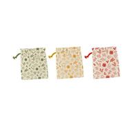 Pebbly NBA179 - Bolsa de algodón orgánico, Verde Amarillo-Rojo, Juego de 3 x 20 x 25 cm
