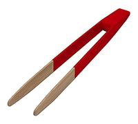 Pebbly Magnet Toast Tong Bamboo 24 cm Red Pinza de Cocina, Bambú, Rojo, Centimeters
