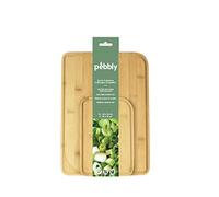 Pebbly NBA165 - Set de dos tablas de cortar con divertida S + M