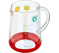 PEBBLY PKM-1000R Medidor de Vidrio/dosificador, Multicolor, 1 Litre - Rouge