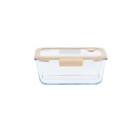 PEBBLY - Recipiente de vidrio rectangular para almacenamiento al vacío - 1900 ml - Mantenga sus alimentos frescos por más tiempo reduciendo el desperdicio y organizando mejor su almacenamiento