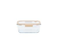 PEBBLY - Recipiente de vidrio rectangular para almacenamiento al vacío - 460 ml - Mantenga sus alimentos frescos por más tiempo reduciendo el desperdicio y organizando mejor su almacenamiento