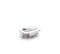 PEBBLY - Recipiente Rectangular de Vidrio para almacenar Alimentos - 400 ml - Almacena, recalienta y transporta Tus Alimentos, 100% hermético y apilable para una Cocina organizada