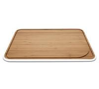 Pebbly - Tabla de Cortar con Rigole de bambú Natural - Blanco - 35 x 25 cm - Ideal para la preparación de Comidas, el Corte de Verduras,…