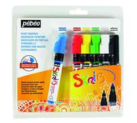PEBEO 604103 Set skrib Paint 6 rotuladores Gouache Pintura clásica: Colores Surtidos: Azul primario, Rojo primario, Amarillo primario, Verde, Blanco, Negro 18.3 x 2.1 x 18.1 cm