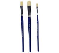 Pébéo 697199 Pack de 3 pinceles de cerdas blancas planas, numeros: 6, 10, 14