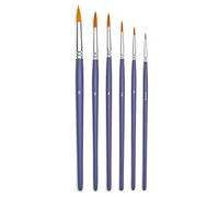 Pébéo 951150 Bolsa 6 Pinceles Mango Corto Surtidos 10 Poliamida Doradas Redondo n° 000, 0, 2, 4, 6, 8