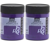 PEBEO Acrílico Fine Studio - Pintura Acrílica, 500 ml, Morado (Violeta Cobalto Oscuro Imitación) (Paquete de 2)