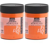 PEBEO Acrílico Fine Studio - Pintura Acrílica, 500 ml, Naranja (Naranja Cadmio Imitación) (Paquete de 2)