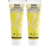 PEBEO - Acrílico Fine Studio - Pintura acrílica Amarillo - Amarillo Primario Opaco - 250 ml (Paquete de 2)