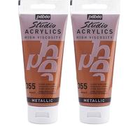 PEBEO - Acrílico Fine Studio - Pintura acrílica Cobre - Cobre - 100 ml (Paquete de 2)