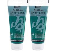 PEBEO - Acrílico Fine Studio - Pintura acrílica Esmeralda - Esmeralda de Phtalocianina - 100 ml (Paquete de 2)