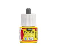Pébéo - Botella Marmoleado 45ml Amarillo Limón - Pintura Efecto Mármol Pintura Brillante Amarillo Limón - Marmoleado en Superficies Ligeras y Porosas - 45ml - Amarillo Limón