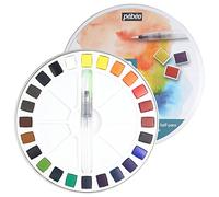 Pébéo -caja fina acuarela redonda enmetal 24 medias cubos -caja pintura acuarela Pébéo -KitWatercolorPalette (el embalaje puede variar)