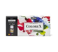 Pébéo Colorex - Caja de 6 frascos de 20 ml surtidos - Kit de dibujo Manga e Ilustración Colorex- Tinta Acuarela - Amarillo claro, Rojo turco, Azul ultramar, Verde primavera, Sepia, Negro de Marfil, 6