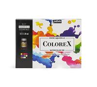Pebeo - Colorex Caja 12 Botellas Surtidas 20 ml - Kit de Dibujo Manga e Ilustración Pebeo Colorex - La Tinta Esencial para Acuarela Colorex Colores Complementarios Pebeo