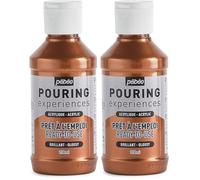 PEBEO Experience-118ml Pouring Experiences-Pintura acrílica premezclada Lista para Usar, Ideal para Arte Fluido, Cobre Metálico, 118 ml, 118 (Paquete de 2)