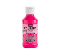 Pebeo Experience-118ml Pouring Experiences-Pintura acrílica premezclada Lista para Usar, Ideal para Arte Fluido, Rosa Fluorescente, 118 ml, 118