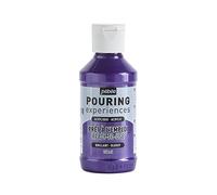 Pebeo Experience-118ml Pouring Experiences-Pintura acrílica premezclada Lista para Usar, Ideal para Arte Fluido, Morado Metálico, 118 ml, 118