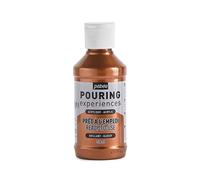 Pebeo Experience-118ml Pouring Experiences-Pintura acrílica premezclada Lista para Usar, Ideal para Arte Fluido, Cobre Metálico, 118 ml, 118