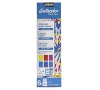 Pébéo Kit de descubrimiento de pintura sobre tejidos Setacolor Tie & Dye - 6 x 20 ml