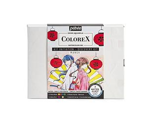 PEBEO Kit de Dibujo e ilustración de Manga Tinta de Acuarela Colores 20 ml y 4 marcadores Colorex, Detalles en Descripción, Non Applicable