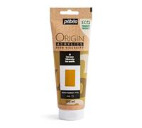 Pebeo - Origin Acrylics 120 ml - Pintura Acrílica Ecodiseñada - Alta Viscosidad - Acabado Mate - Ligante 100% Reciclado - 96% Materias Primas Europeas - Amarillo Ocre