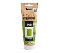 Pebeo - Origin Acrylics 120 ml - Pintura Acrílica Ecodiseñada - Alta Viscosidad - Acabado Mate - Ligante 100% Reciclado - 96% Materias Primas Europeas - Verde Oliva Claro