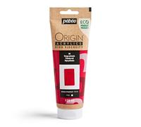 Pebeo - Origin Acrylics 120 ml - Pintura Acrílica Ecodiseñada - Alta Viscosidad - Acabado Mate - Ligante 100% Reciclado - 96% Materias Primas Europeas - Rojo Primario