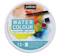 Pébéo Peintur 300075 Acu a r e l a f i n a Caja redonda de metal 12 ½ godets