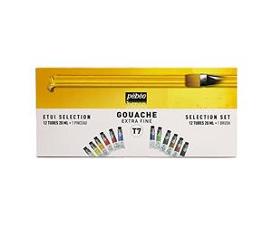 Pébéo - Pintura aguada (estuche con 12 tubos de 20 ml), colores variados