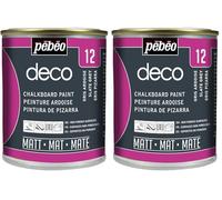 PEBEO - Pintura de Pizarra (250 ml), Color Gris Oscuro (Paquete de 2)