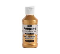 Pebeo Pouring Experience-118ml Experiencias de vertido, Pintura acrílica premezclada Lista para Usar, Ideal para Arte Fluido, Dorado, 118 ml, 118
