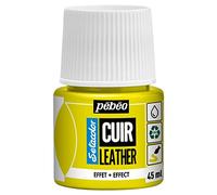 Pebeo - Setacolor Cuero - Pintura acrílica para cuero y polipiel - Personalización bolso, zapato, zapatilla - Resistencia a arañazos, pliegues, roces - Efecto fluorescente - Amarillo Fluo - 45 ml