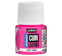 Pebeo - Setacolor Cuero - Pintura acrílica para cuero y polipiel - Personalización bolso, zapato, zapatilla - Resistencia a arañazos, pliegues, roces - Efecto fluorescente - Rosa Fluo - 45 ml