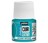 Pebeo - Setacolor Cuero - Pintura acrílica para cuero y polipiel - Personalización de bolsos, zapatos, zapatillas - Resistente a arañazos, dobleces y roces -Acabado mate/satinado -Azul turquesa -45 ml