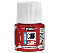 Pebeo - Setacolor Cuero - Pintura acrílica para cuero y polipiel - Personalización de bolsos, zapatos, zapatillas - Resistente a arañazos, dobleces y roces - Acabado mate/satinado -Rojo Intenso -45 ml